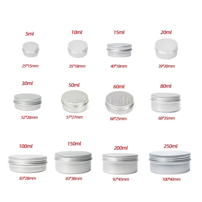 Empty Aluminum Tins with Screw Lids — Salve, Balm & Cosmetic Containers