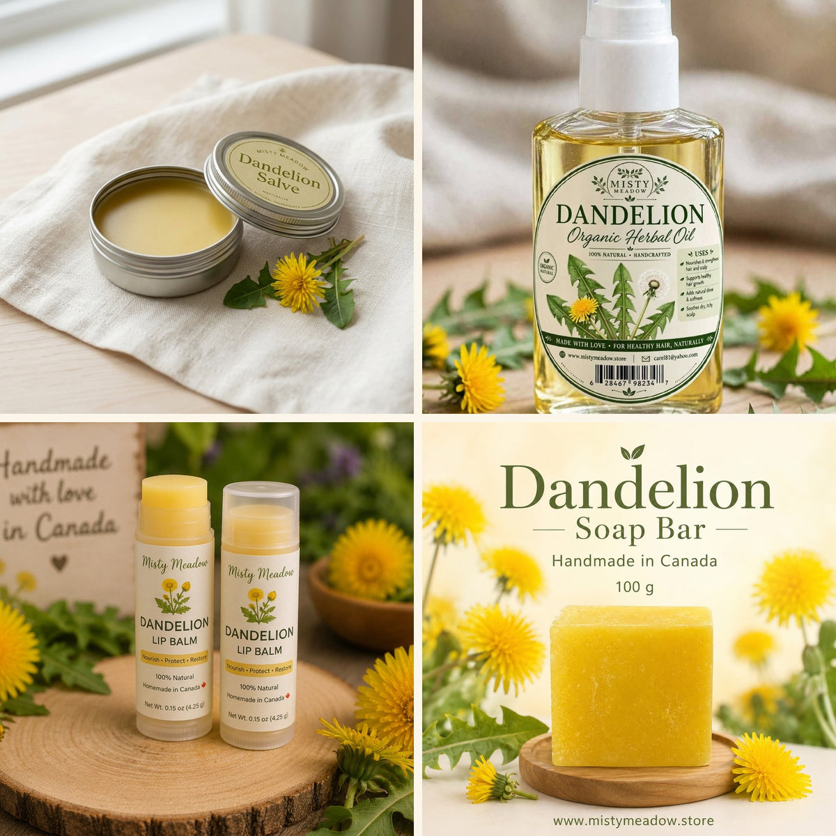 Dandelion Care Set - all four pieces