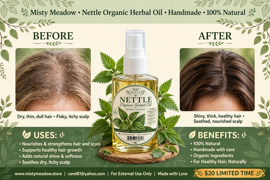 Misty Meadow - Nettle Organic Herbal Oil - 100% Natural Handmade
