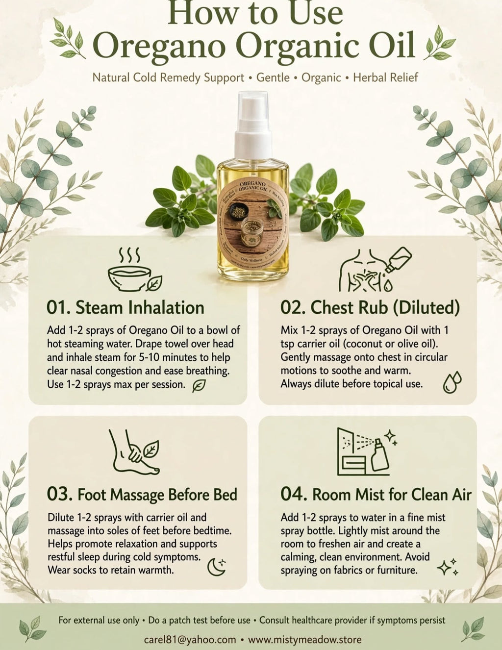 Oregano Organic Oil – Natural Cold Remedy Support