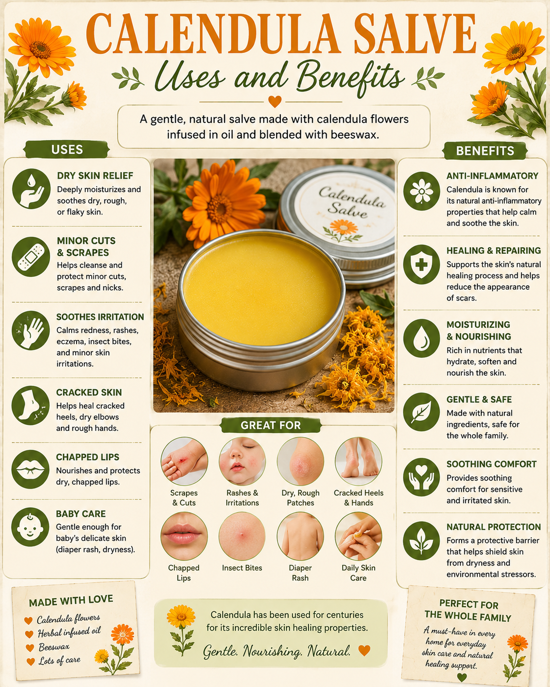 Calendula Salve | Ezcema Support Healing Balm |Soothing Salve