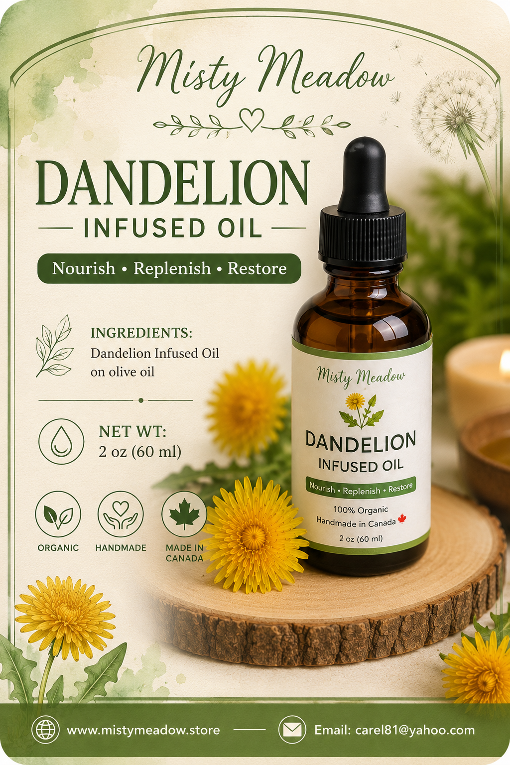 Dandelion infused oil